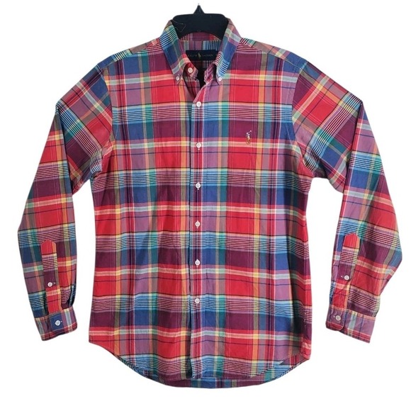 Ralph Lauren Check Oxford Shirt Mens S Scottish Tartan Plaid Button LS Pony Logo - Picture 2 of 10